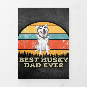 Husky Dad Fathers Day Canvas Tri-Fold Announcement