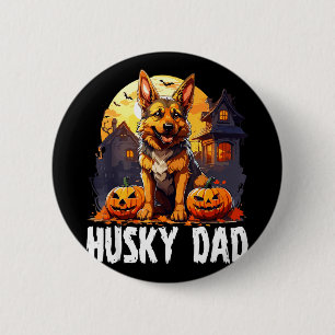 Husky dad halloween 6 cm round badge