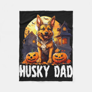 Husky dad halloween fleece blanket