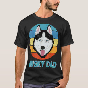 Husky Dad Retro Sunset Dog T-Shirt