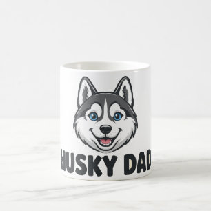 Husky Dad — Smiling Siberian Husky Face for Husky Coffee Mug
