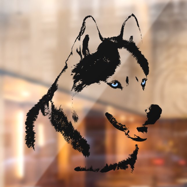 Husky Decal Husky Malamute Dog Window Cling (Sheet 2)