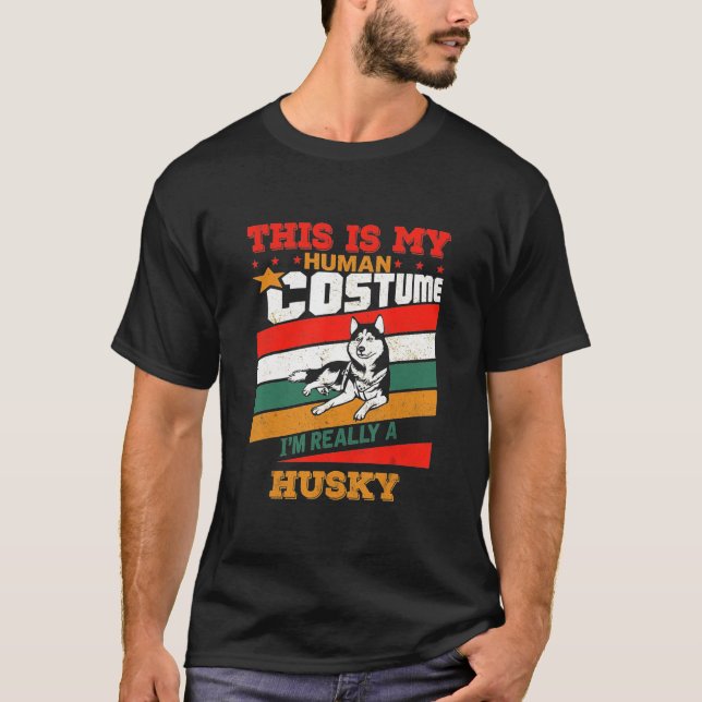 Husky Distressed Halloween T-Shirt (Front)