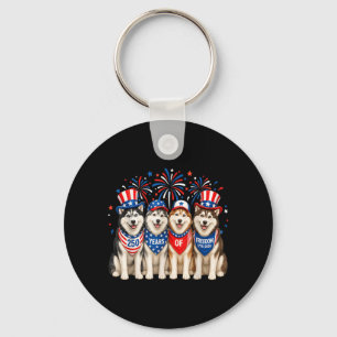 Husky Dog 250 Years Aamerican 1776 2026 4th July Key Ring