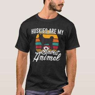 Husky Dog And Puppy Funny Cartoon Pet Lovers T-Shirt