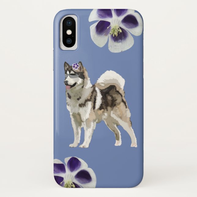 Husky Dog  Art Apple iPhone X, Barely There Case-Mate iPhone Case (Back)