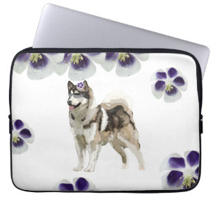 Husky Dog Art Neoprene Laptop Sleeve 13"