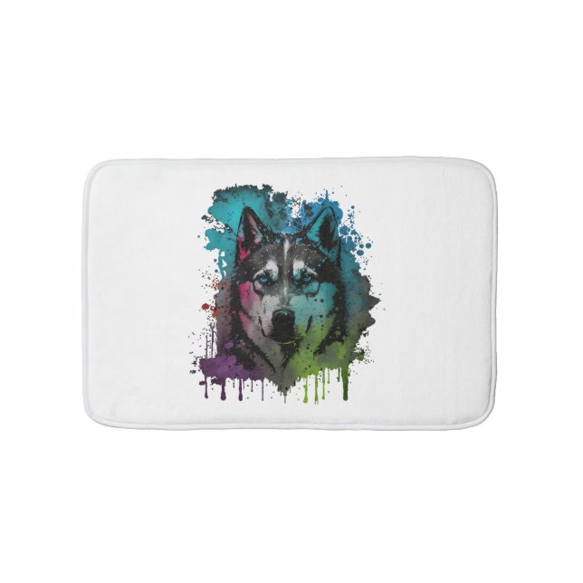 Husky Dog Bath Mat (Front)