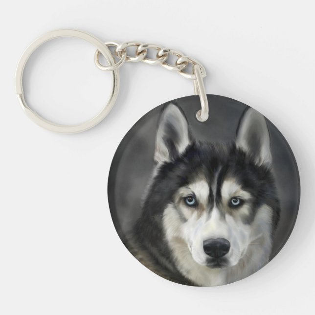 Husky Dog Big Dog Animal Pet Key Ring (Front)