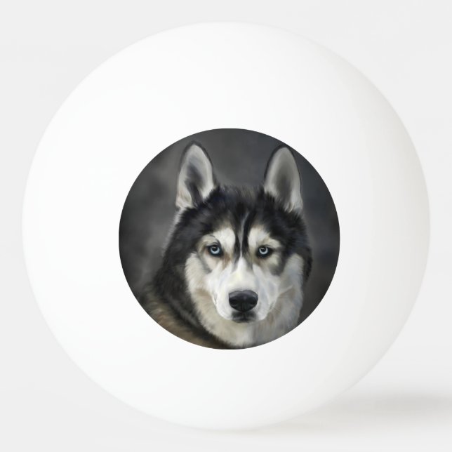 Husky Dog Big Dog Animal Pet Ping Pong Ball (Front)