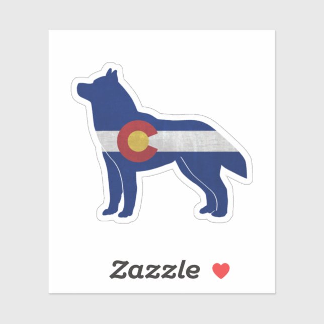 Husky Dog Breed Colorado Flag Silhouette (Sheet)