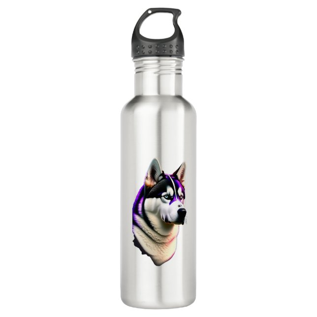 Husky Dog Design 710 Ml Water Bottle (Front)