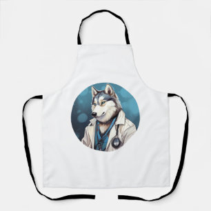 Husky Dog Doctor Apron