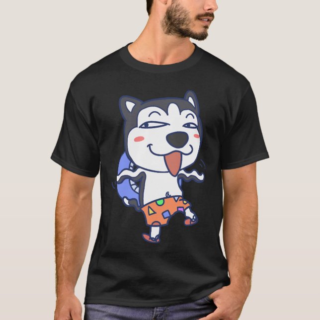 Husky Dog Expression T-Shirt (Front)