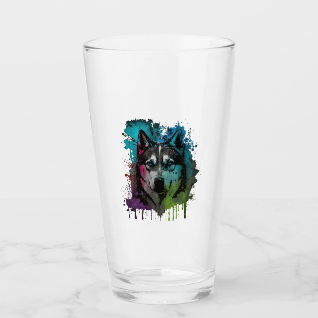 Husky Dog Glass (Front)