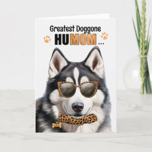 Husky Dog Greatest HuMOM Mother's Day Holiday Card