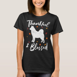 Husky Dog Happy Thanksgiving Day Thankful & Blesse T-Shirt