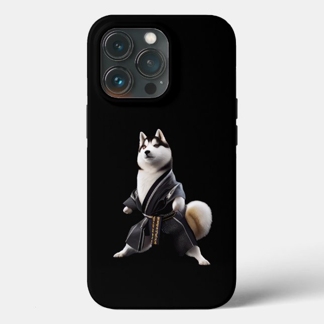 Husky Dog Knows Karate, Husky Dog Karate Player Case-Mate iPhone Case (Back)