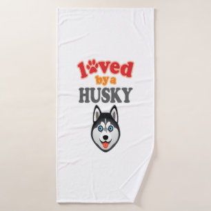 Husky Dog Lover Bath Towel