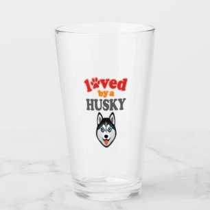 Husky Dog Lover Glass