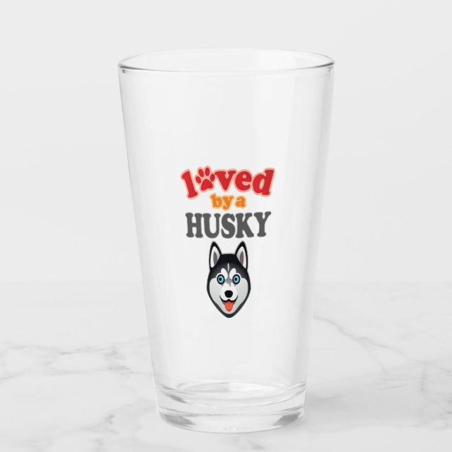 Husky Dog Lover Glass (Front)