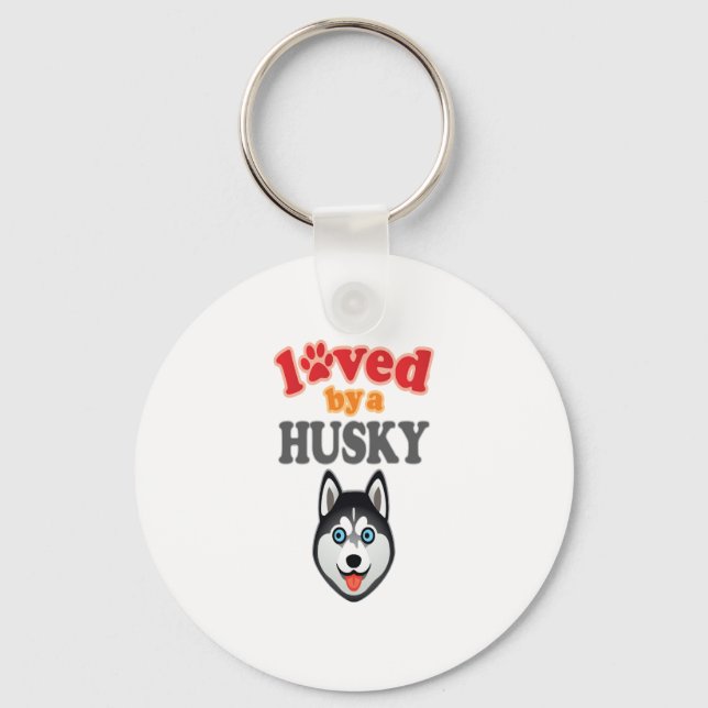 Husky Dog Lover Key Ring (Front)