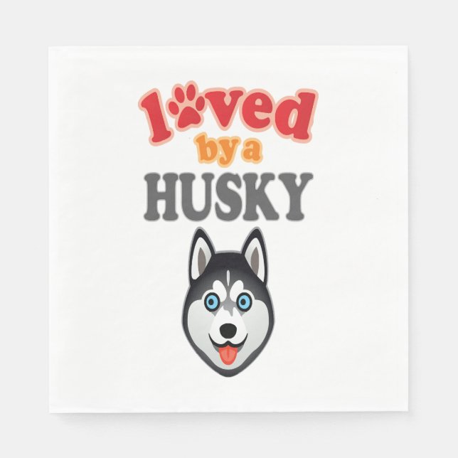 Husky Dog Lover Napkin (Front)