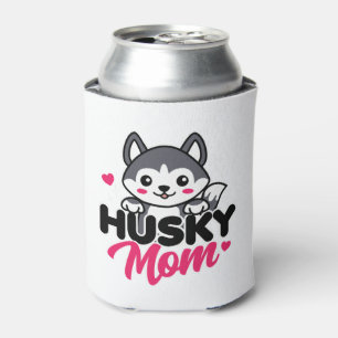 Husky Dog Mum Cute Kawaii Design Can Cooler