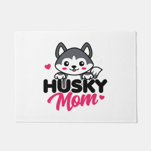 Husky Dog Mum Cute Kawaii Design Doormat