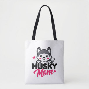 Husky Dog Mum Cute Kawaii Design Tote Bag