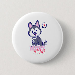 Husky Dog Mum Cute Kawaii Puppy 6 Cm Round Badge