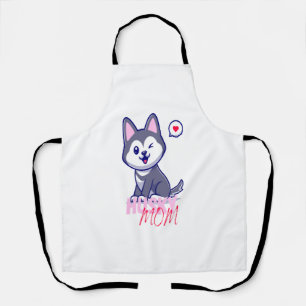 Husky Dog Mum Cute Kawaii Puppy Apron