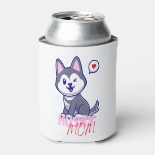 Husky Dog Mum Cute Kawaii Puppy Can Cooler