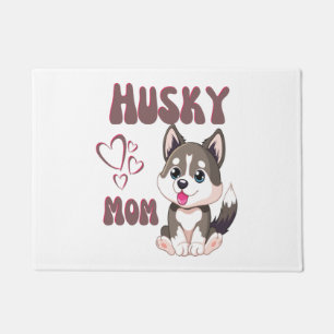 Husky Dog Mum Kawaii Puppy Cute Funny design  Doormat