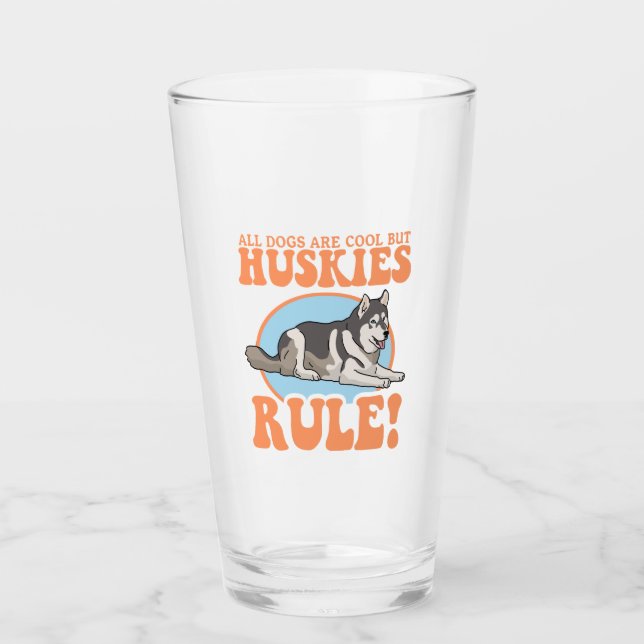 Husky Dog Owner Huskies Glass (Front)