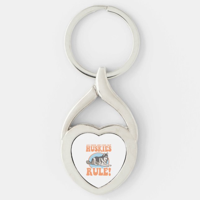 Husky Dog Owner Huskies Key Ring (Front)