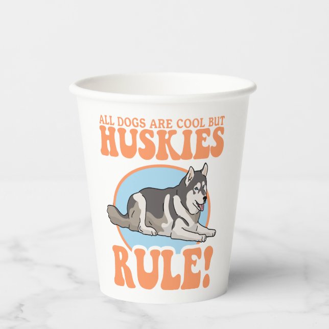 Husky Dog Owner Huskies Paper Cups (Front)