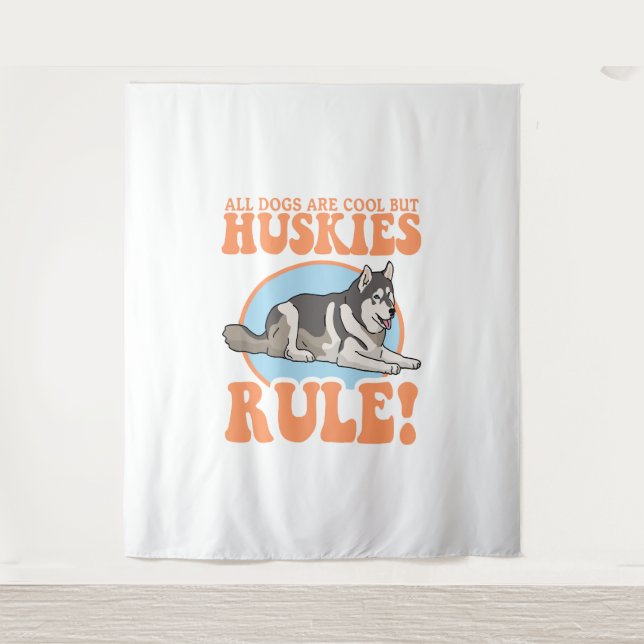Husky Dog Owner Huskies Tapestry (Front)