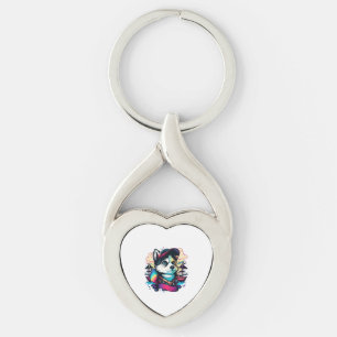 Husky Dog Pirate Key Ring