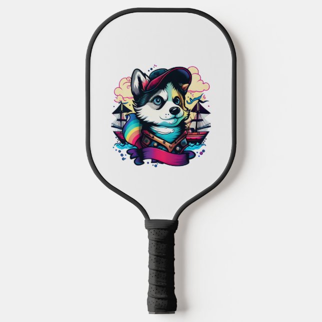 Husky Dog Pirate Pickleball Paddle (Front)