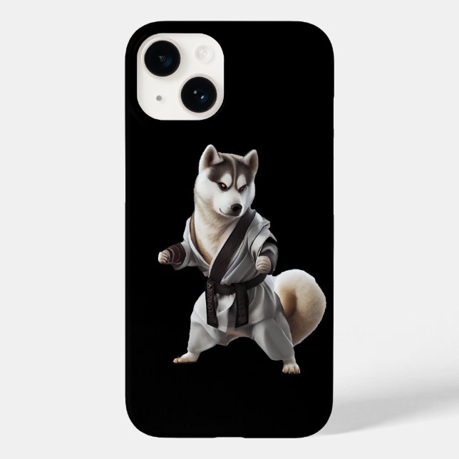 Husky Dog Play Karate, Karate Champion Husky Dog Case-Mate iPhone Case (Back)