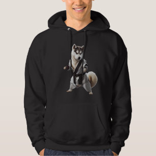 Husky Dog Play Karate, Karate Champion Husky Dog Hoodie