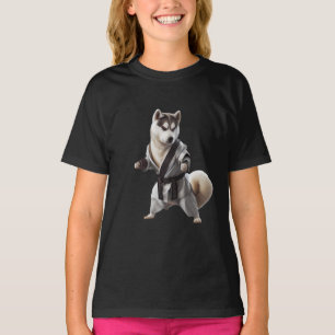 Husky Dog Play Karate, Karate Champion Husky Dog T-Shirt