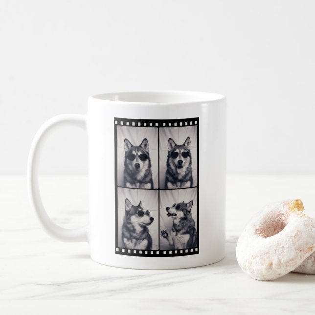 Husky Dog Portrait Coffee Mug (With Donut)