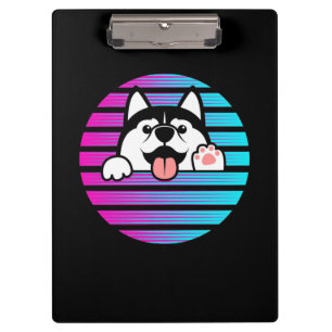 Husky Dog Retro Vintage Clipboard