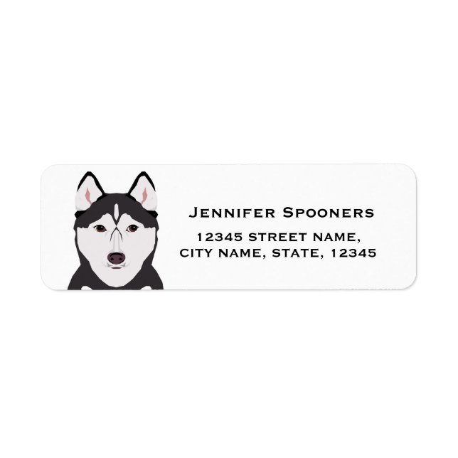 husky dog return address label (Front)
