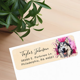 Husky Dog Return Address Label
