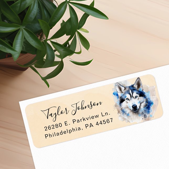 Husky Dog Return Address Label (Creator Uploaded)