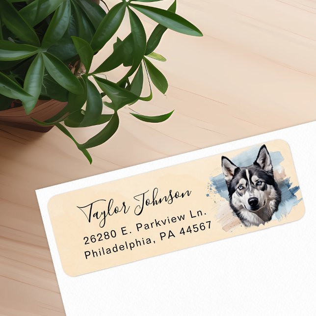 Husky Dog Return Address Label (Creator Uploaded)