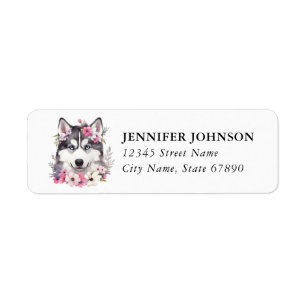 Husky Dog Return Address Labels